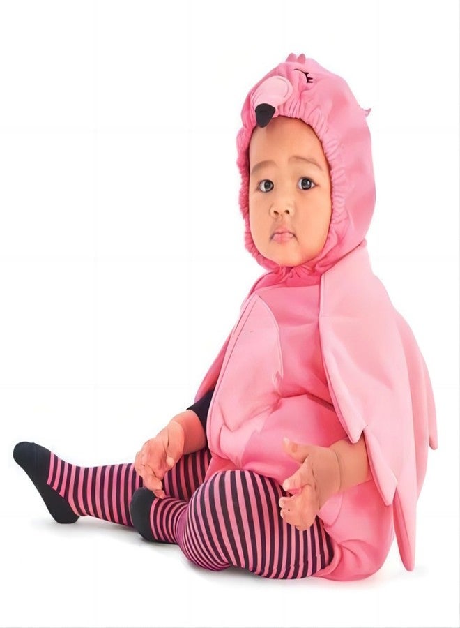 Bonangber Newborn Halloween Costumes Toddler Flamingo Costume Wing Sides Hooded Romper Stockings Cute Cosplay Costume(A-Pink,12-18 Months) - Image 2